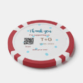 Huwelijksreis fonds Voeg Q R code koppenaam bruilo Poker Chips (Enkel)