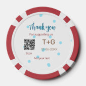 Huwelijksreis fonds Voeg Q R code koppenaam bruilo Poker Chips (Achterkant)