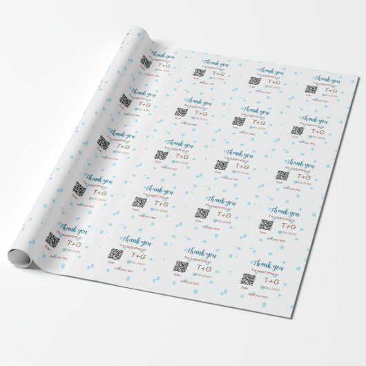 Huwelijksreis fonds Voeg Q R-code toe koppelsnaam Cadeaupapier (Uitgerold)