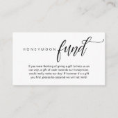Huwelijksreis Fonds, Wens, Cash, Modern Classy Informatiekaartje (Voorkant)