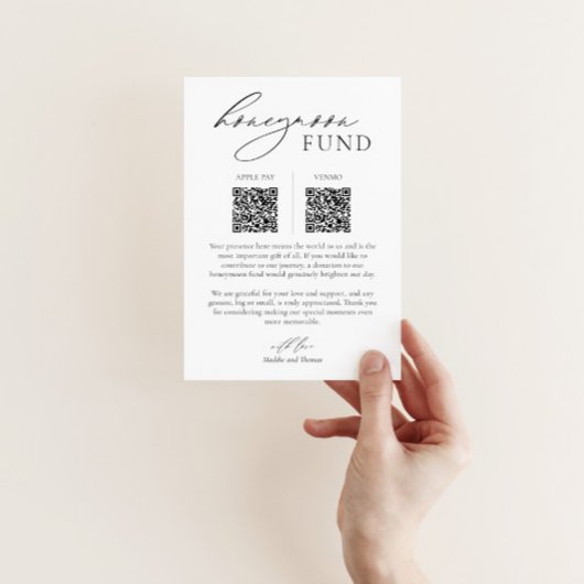 Huwelijksreis fondstafelteken met QR-code Poster