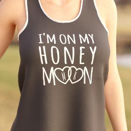 Huwelijksreis Hart Monogram Gewoon Getrouwd Tankto Tanktop