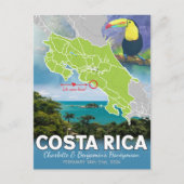 Huwelijksreis Herinneringen Costa Rica Kaart (Voorkant)