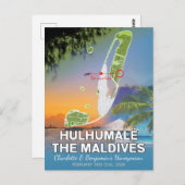 Huwelijksreis Herinneringen Hulhumale De Malediven Briefkaart (Voorkant / Achterkant)