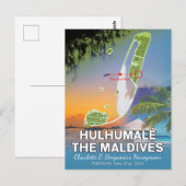 Huwelijksreis Herinneringen Hulhumale Maldiven Kaa Briefkaart (Voorkant / Achterkant)
