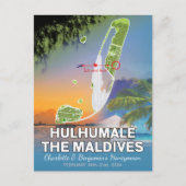 Huwelijksreis Herinneringen Hulhumale Maldiven Kaa Briefkaart (Voorkant)