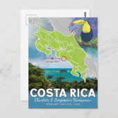 Huwelijksreis Herinneringen Kaart van Costa Rica (Voorkant / Achterkant)