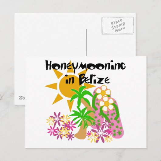Huwelijksreis in Belize Briefkaart (Voorkant / Achterkant)