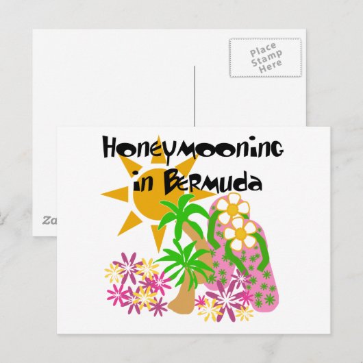 Huwelijksreis in Bermuda Briefkaart (Voorkant / Achterkant)