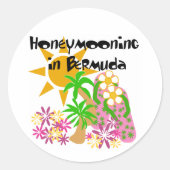 Huwelijksreis in Bermuda Ronde Sticker (Voorkant)
