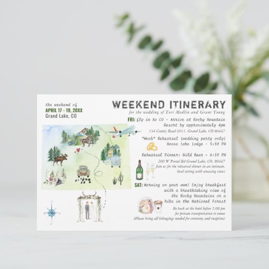 Huwelijksreis in Colorado Kaart (Staand voorkant)