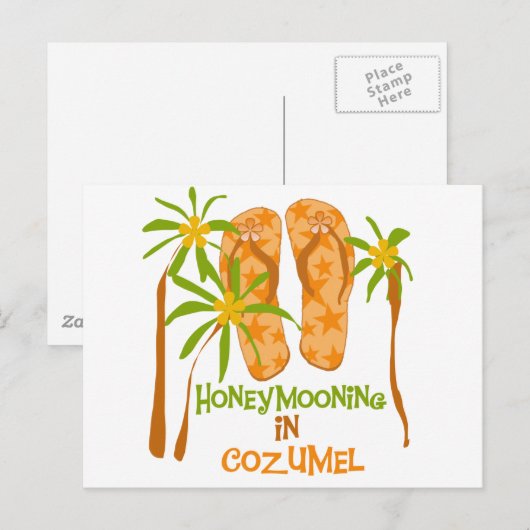 Huwelijksreis in Cozumel Briefkaart (Voorkant / Achterkant)