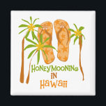 Huwelijksreis in Hawaï Magnet<br><div class="desc">Tropische ontwerp bestemming huwelijksreis magneet met uw specifieke huwelijksreis locatie,  kan ter plaatse worden aangepast met tekst of een naam!</div>