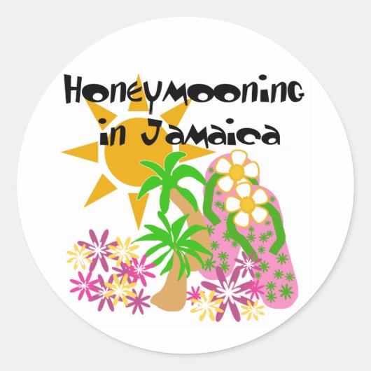 Huwelijksreis in Jamaica Ronde Sticker (Voorkant)