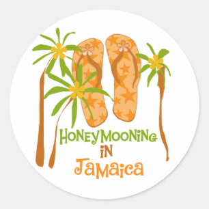 Huwelijksreis in Jamaica Ronde Sticker