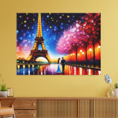 Huwelijksreis in Parijs (Eiffeltoren) nr. 2 Canvas Afdruk (Insitu (Woonkamer))
