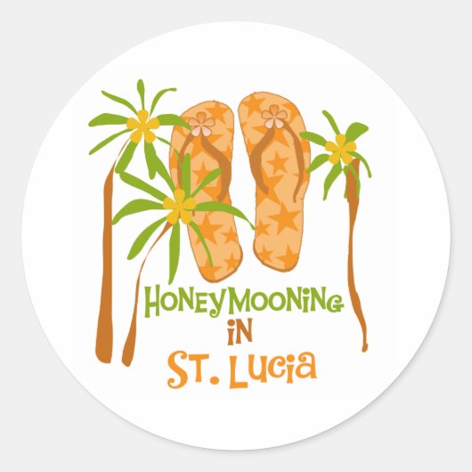 Huwelijksreis in St. Lucia Sticker (Voorkant)