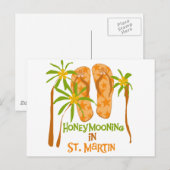 Huwelijksreis in St. Martin Briefkaart (Voorkant / Achterkant)