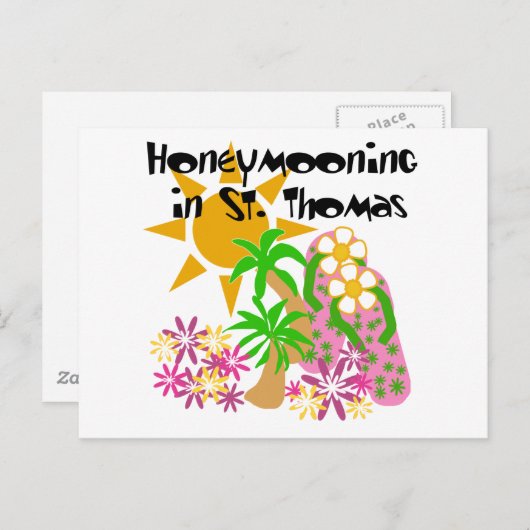 Huwelijksreis in St. Thomas Briefkaart (Voorkant / Achterkant)