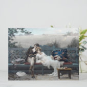 Huwelijksreis (man en vrouw op een bank) kaart (Staand voorkant)