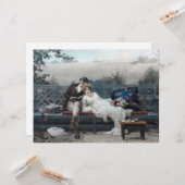 Huwelijksreis (man en vrouw op een bank) kaart (Voorkant / Achterkant in situ)