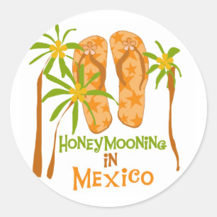 Huwelijksreis Mexico Tshirts en geschenken Ronde Sticker