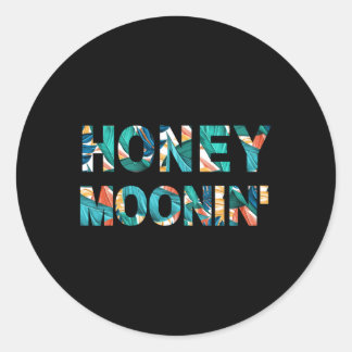 Huwelijksreis Net Getrouwd Tropische Honeymoon Ronde Sticker