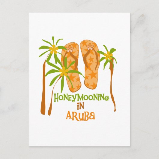 Huwelijksreis op Aruba Briefkaart (Voorkant)