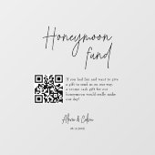 Huwelijksreis Plezier | Minimalistisch Script QR c Raamsticker (Vel)