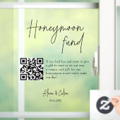 Huwelijksreis Plezier | Minimalistisch Script QR c Raamsticker (Huis)