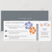 Huwelijksreis Reis Informatie Instapkaart Kaart (Voorkant / Achterkant)