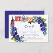 Huwelijksreis RSVP | Happiness Waterverf Floral (Voorkant / Achterkant)