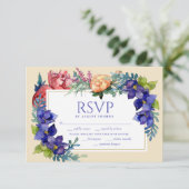 Huwelijksreis RSVP | Happiness Waterverf Floral (Staand voorkant)