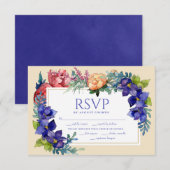 Huwelijksreis RSVP | Happiness Waterverf Floral (Voorkant / Achterkant)