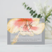 Huwelijksreis RSVP | Scarlet Waterverf Hibiscus Fl (Staand voorkant)