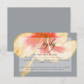 Huwelijksreis RSVP | Scarlet Waterverf Hibiscus Fl (Voorkant / Achterkant)