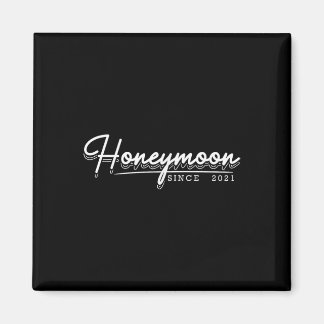 Huwelijksreis Shirt Bruid Bruidegom Paar Trouwen 2 Magneet