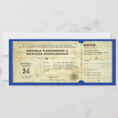 huwelijksreis -  ticket - uitnodiging met rsvp - o (Voorkant)