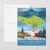Huwelijksreis Vakantie Herinneringen - Bali Indone Briefkaart (Voorkant / Achterkant)
