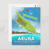 Huwelijksreis Vakantieherinneringen Aruba Eiland K Briefkaart (Voorkant / Achterkant)