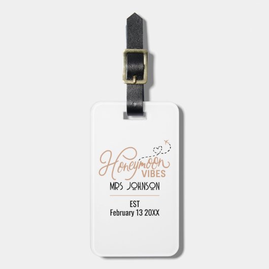 Huwelijksreis Vibes Huwelijksgeschenk Bagagelabel (Voorkant verticaal)