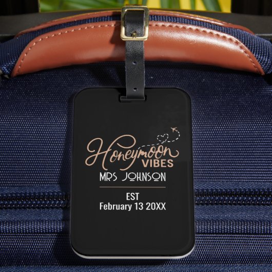 Huwelijksreis Vibes Huwelijksgeschenk Bagagelabel (Voorkant Insitu 2)