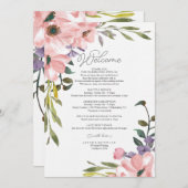 Huwelijksreis - Welcome Letter Tea Roos Kaart (Voorkant / Achterkant)