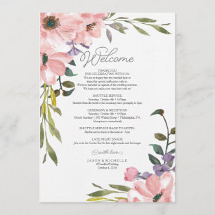 Huwelijksreis - Welcome Letter Tea Roos Kaart