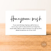 Huwelijksreis Wens, Huwelijkscadeaus in Fund Cash Informatiekaartje