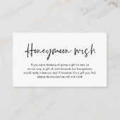 Huwelijksreis Wens, Huwelijkscadeaus in Fund Cash Informatiekaartje (Voorkant)