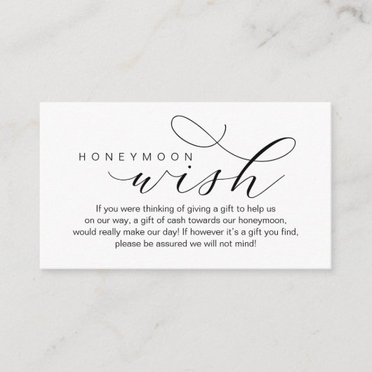 Huwelijksreis Wens, Moderne minimale elegantie Informatiekaartje (Voorkant)