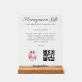 Huwelijksreis Wens Reis Fonds Verzoek Cadeau Qr Co Acryl Bord (Voorkant)