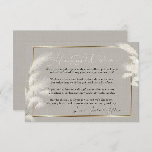 Huwelijksreis wenst Allison 1a Uitnodiging (Voorkant / Achterkant)