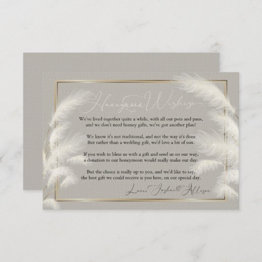 Huwelijksreis wenst Allison 1b uitnodiging (Voorkant / Achterkant)